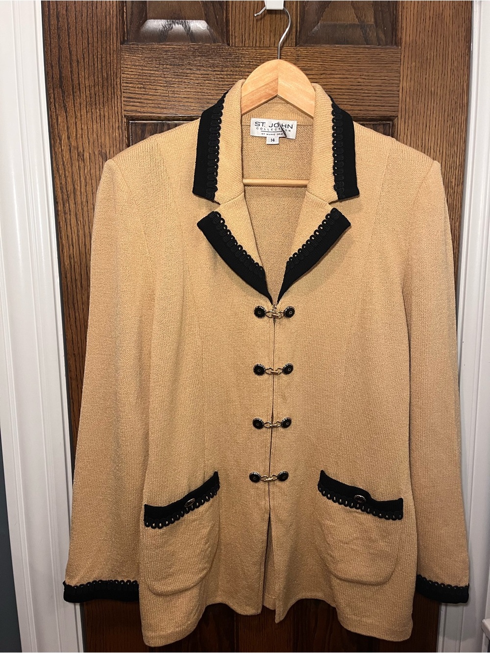 Vintage Rare 90s St. John by Marie Gray Santana Knit Blazer Jacket Size 14